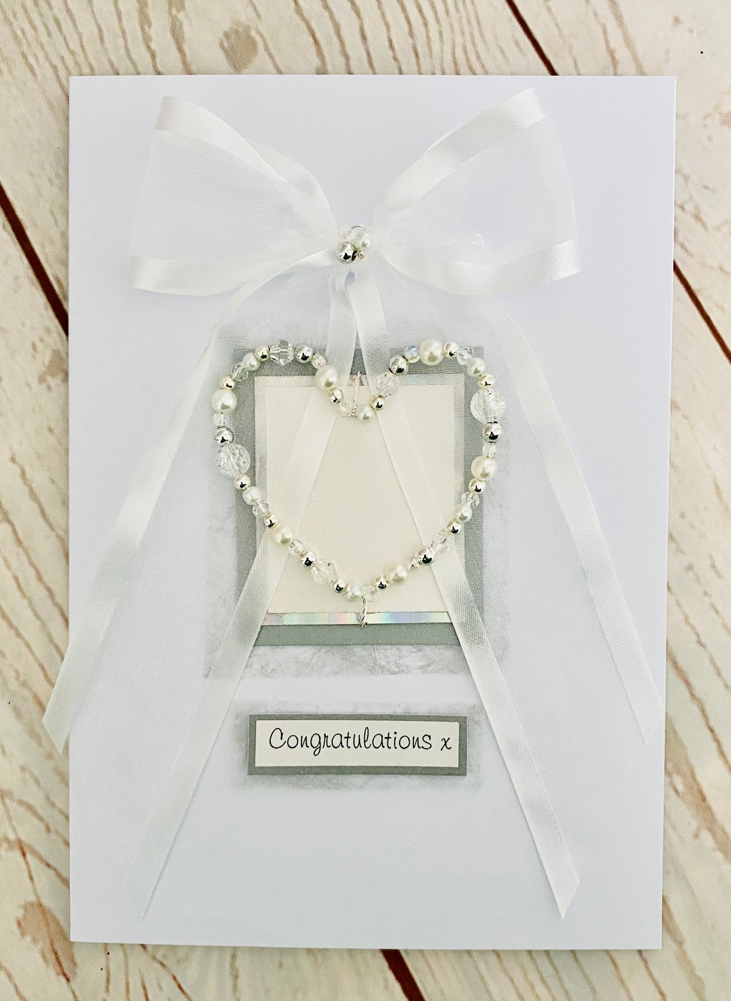 Silver Heart Handmade Card