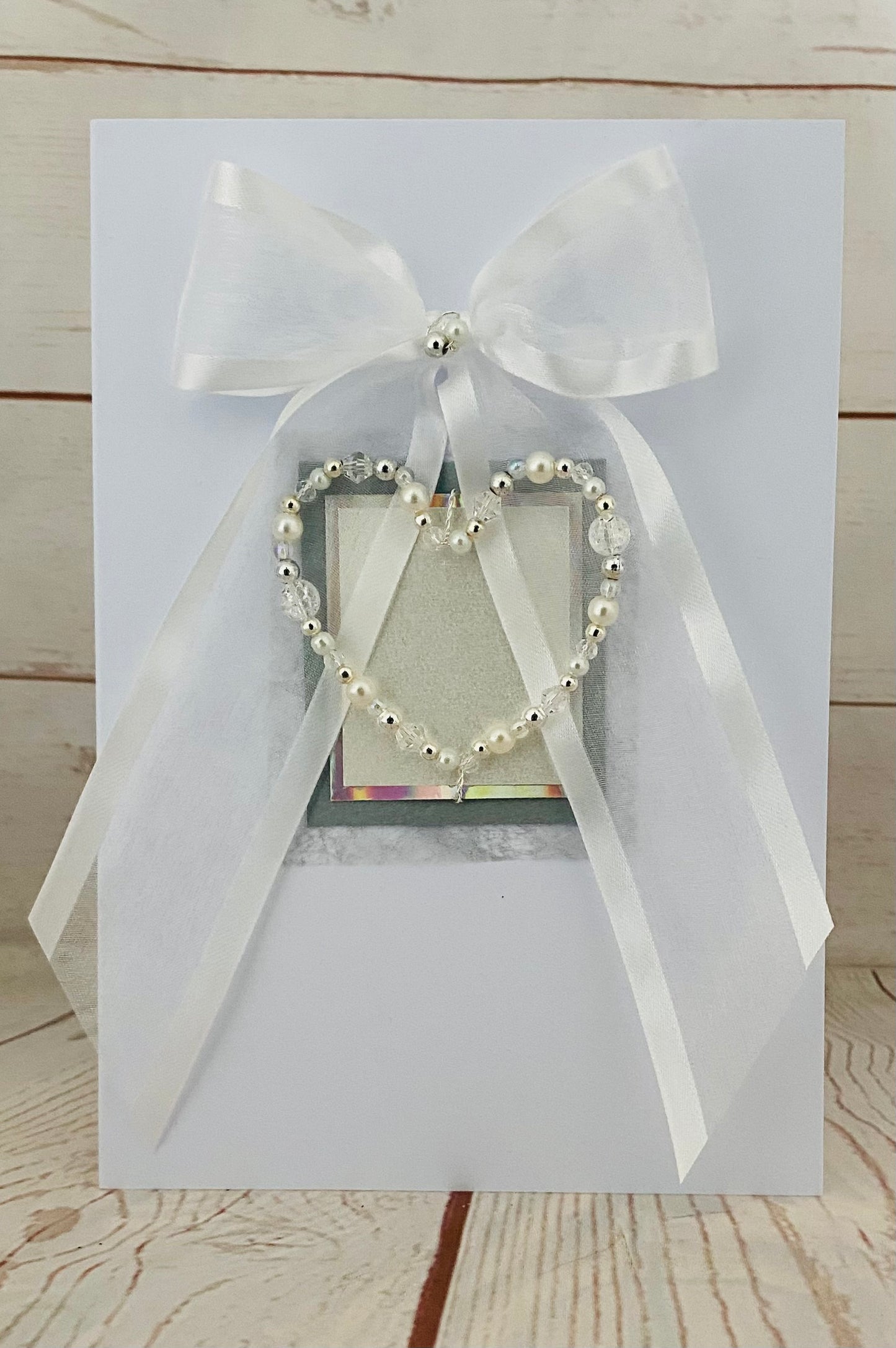 Silver Heart Handmade Card