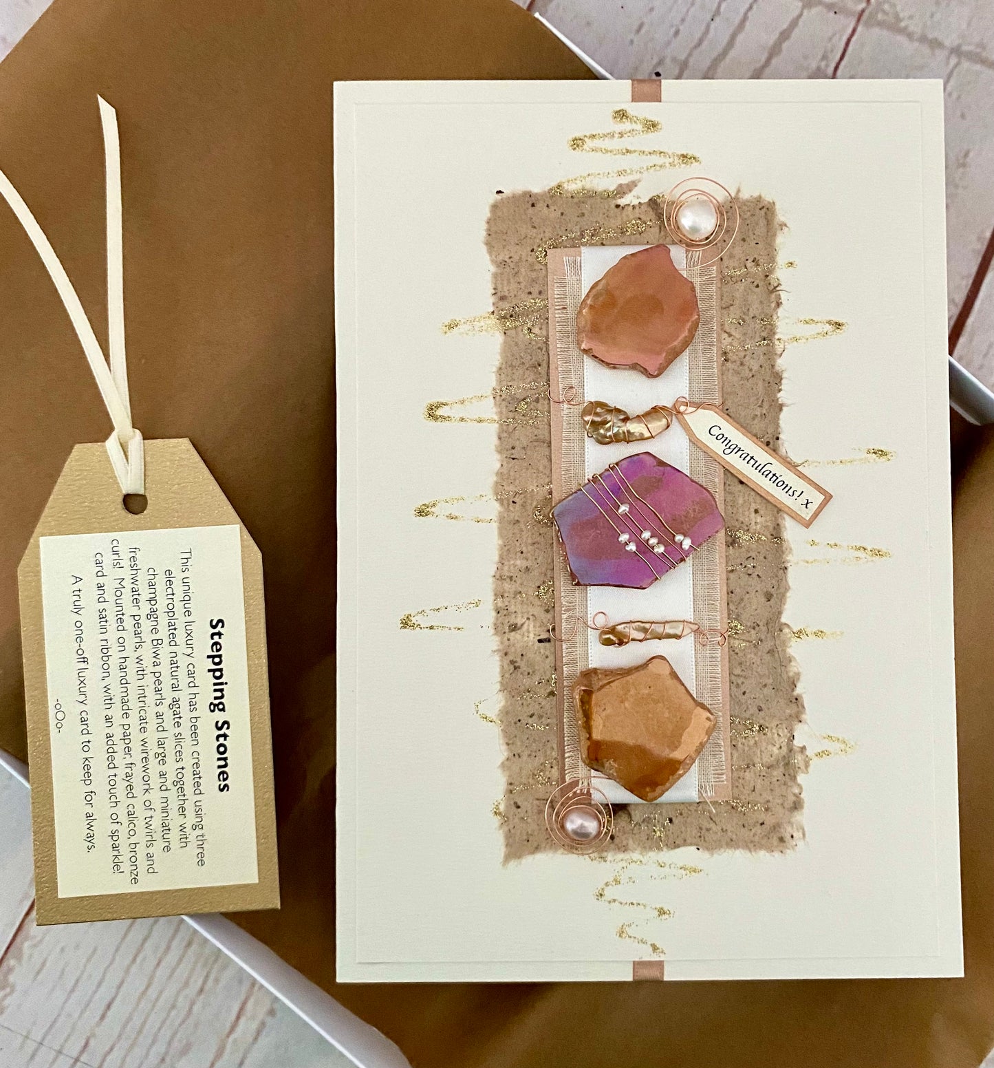 Stepping Stones Luxury Handmade Card