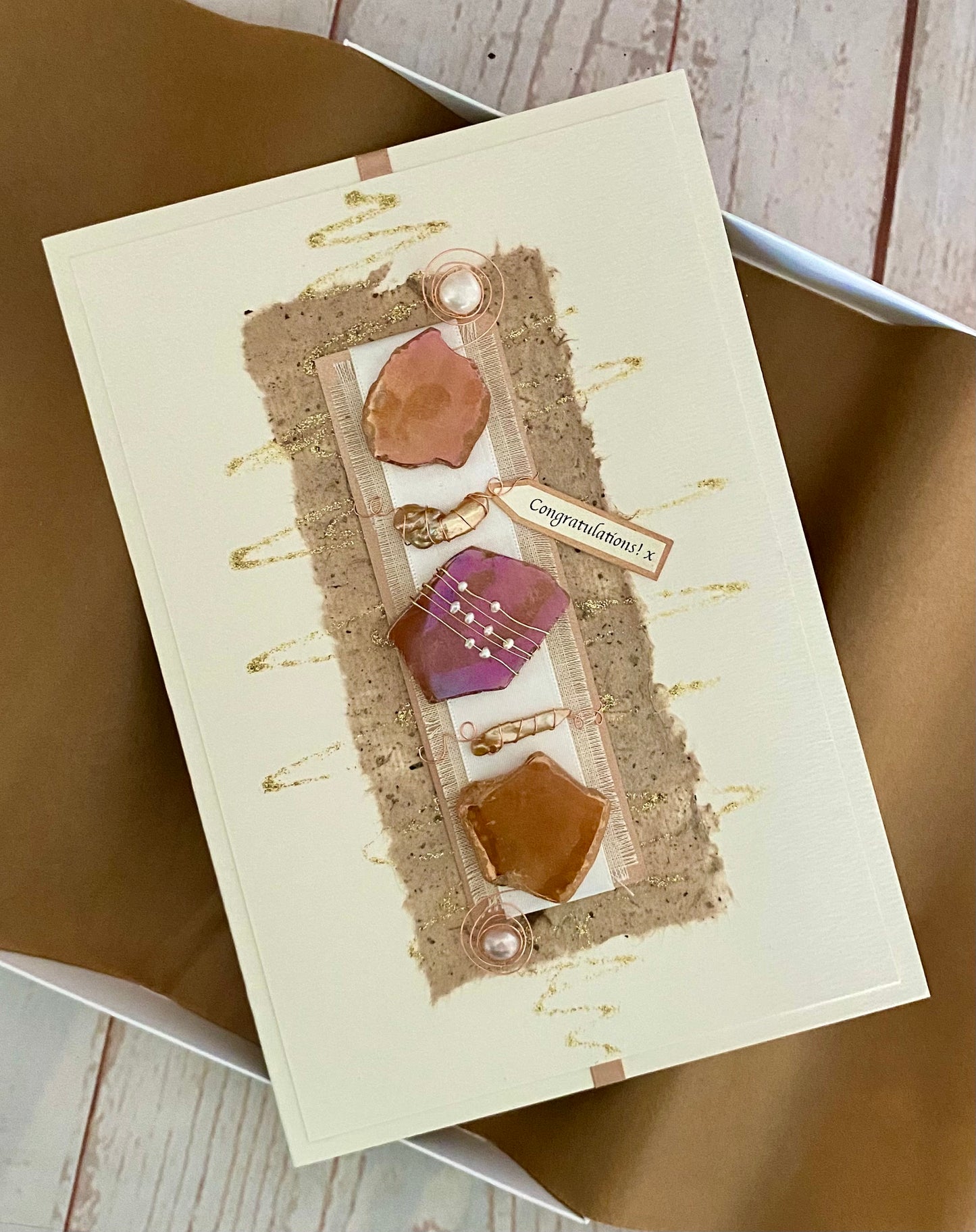 Stepping Stones Luxury Handmade Card