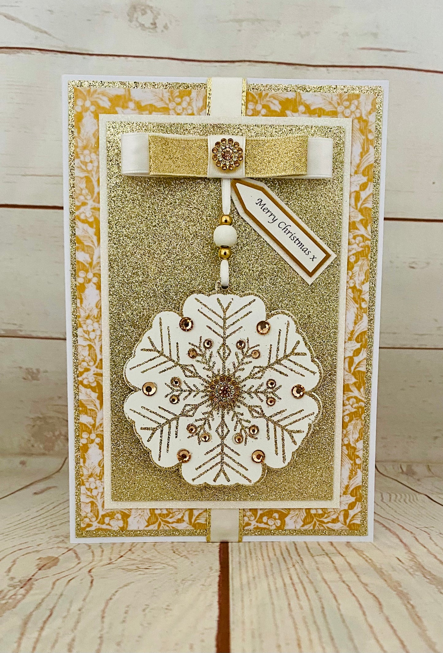 Glistening Snowflake Handmade Christmas Card