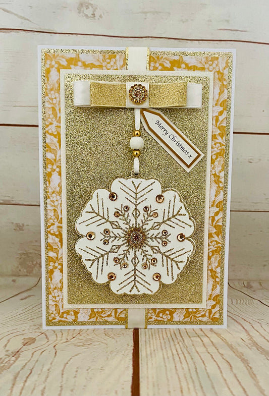 Glistening Snowflake Handmade Christmas Card