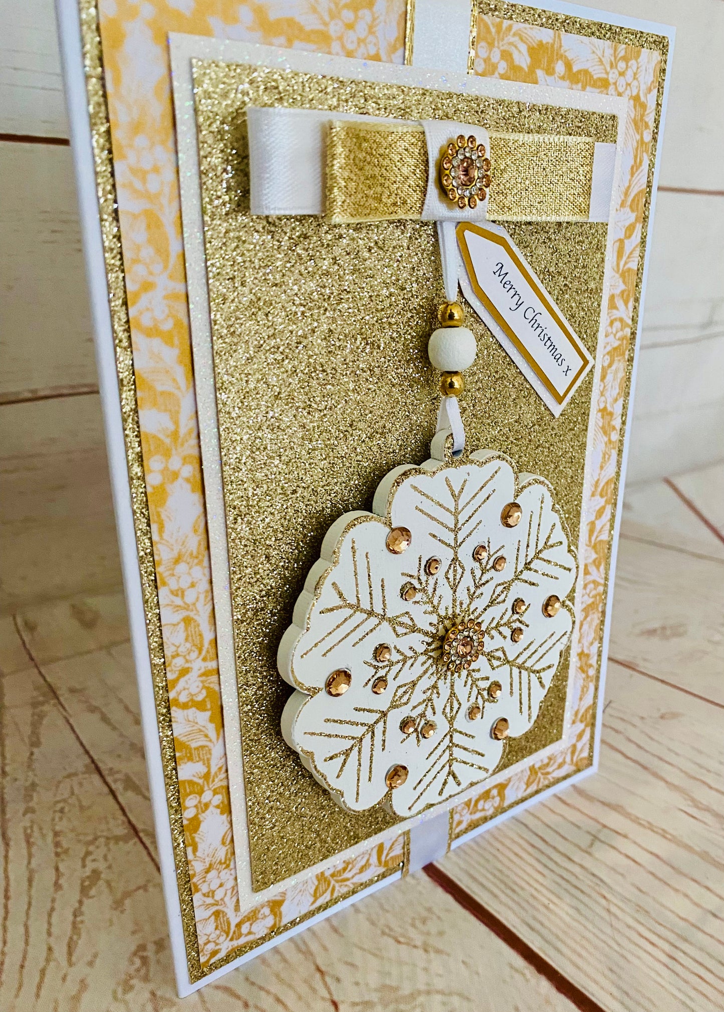 Glistening Snowflake Handmade Christmas Card