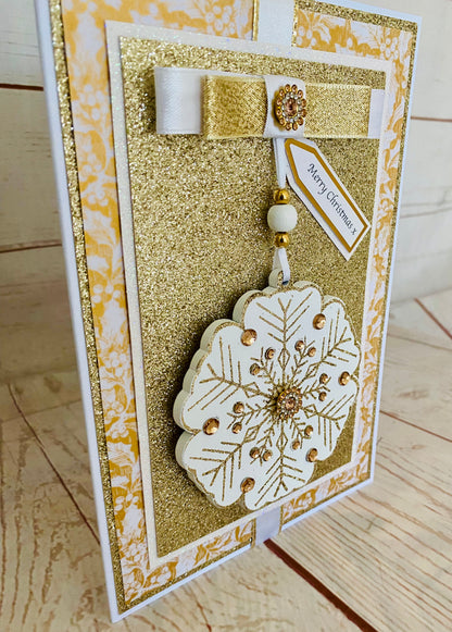 Glistening Snowflake Handmade Christmas Card