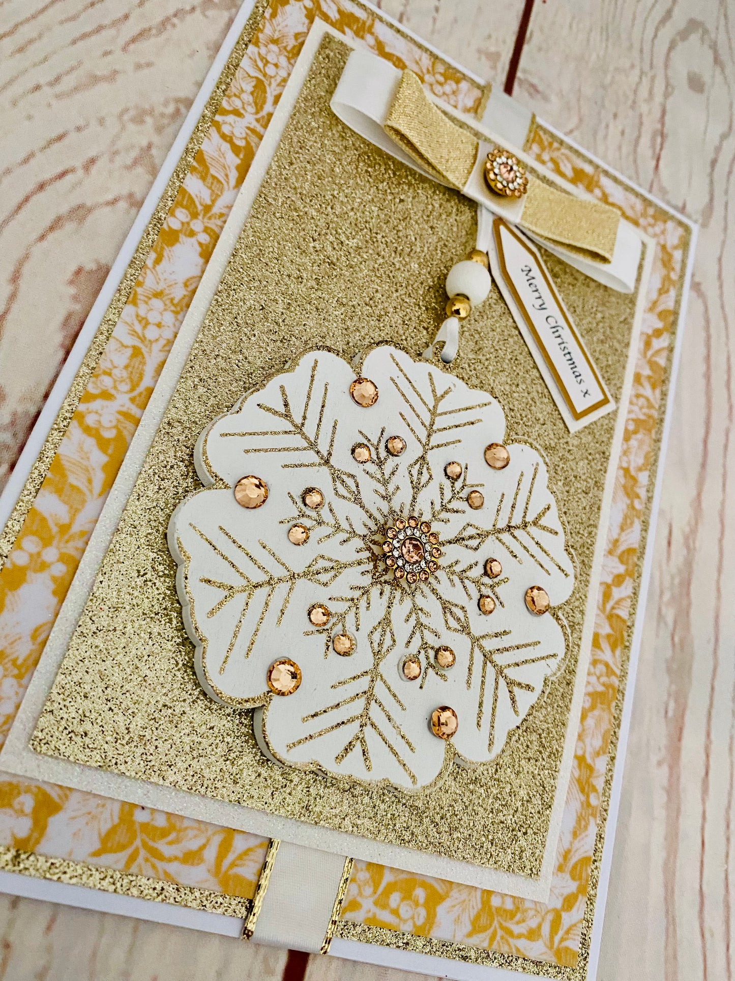 Glistening Snowflake Handmade Christmas Card