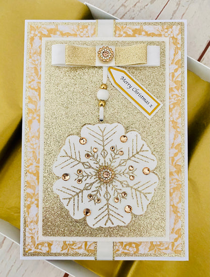 Glistening Snowflake Handmade Christmas Card