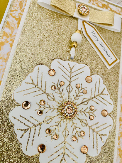 Glistening Snowflake Handmade Christmas Card