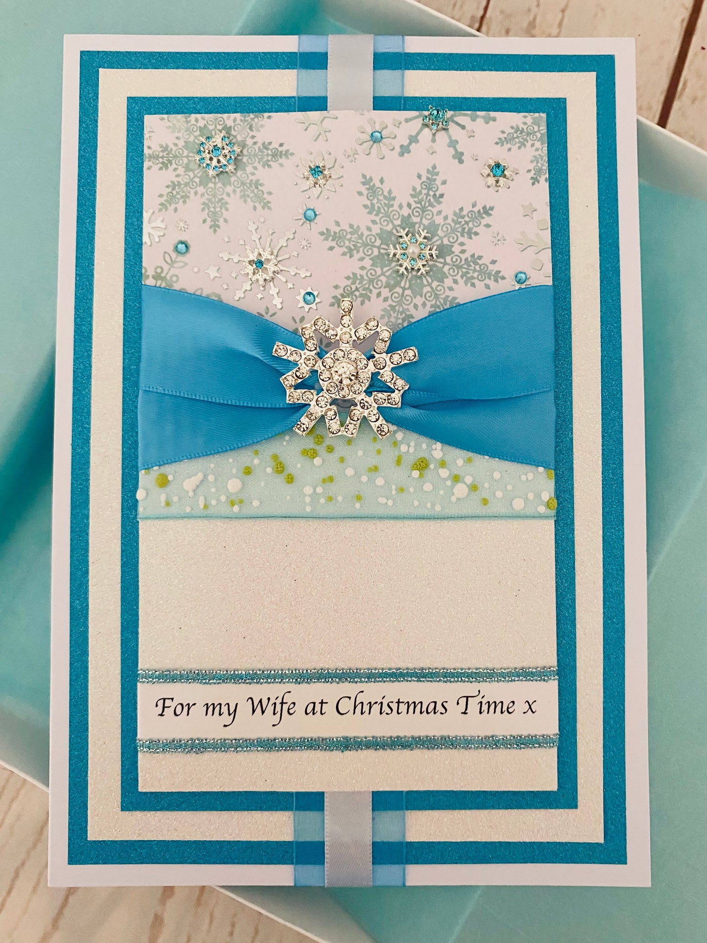 Luxury Crystal Snowfall Handmade Christmas Card