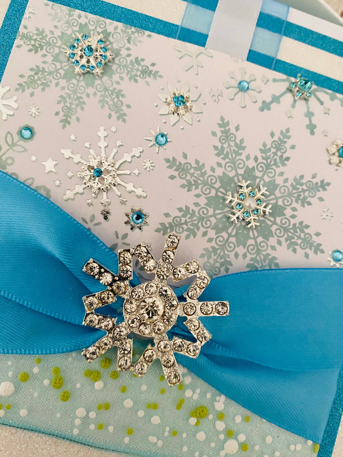 Luxury Crystal Snowfall Handmade Christmas Card