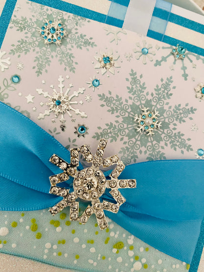 Luxury Crystal Snowfall Handmade Christmas Card