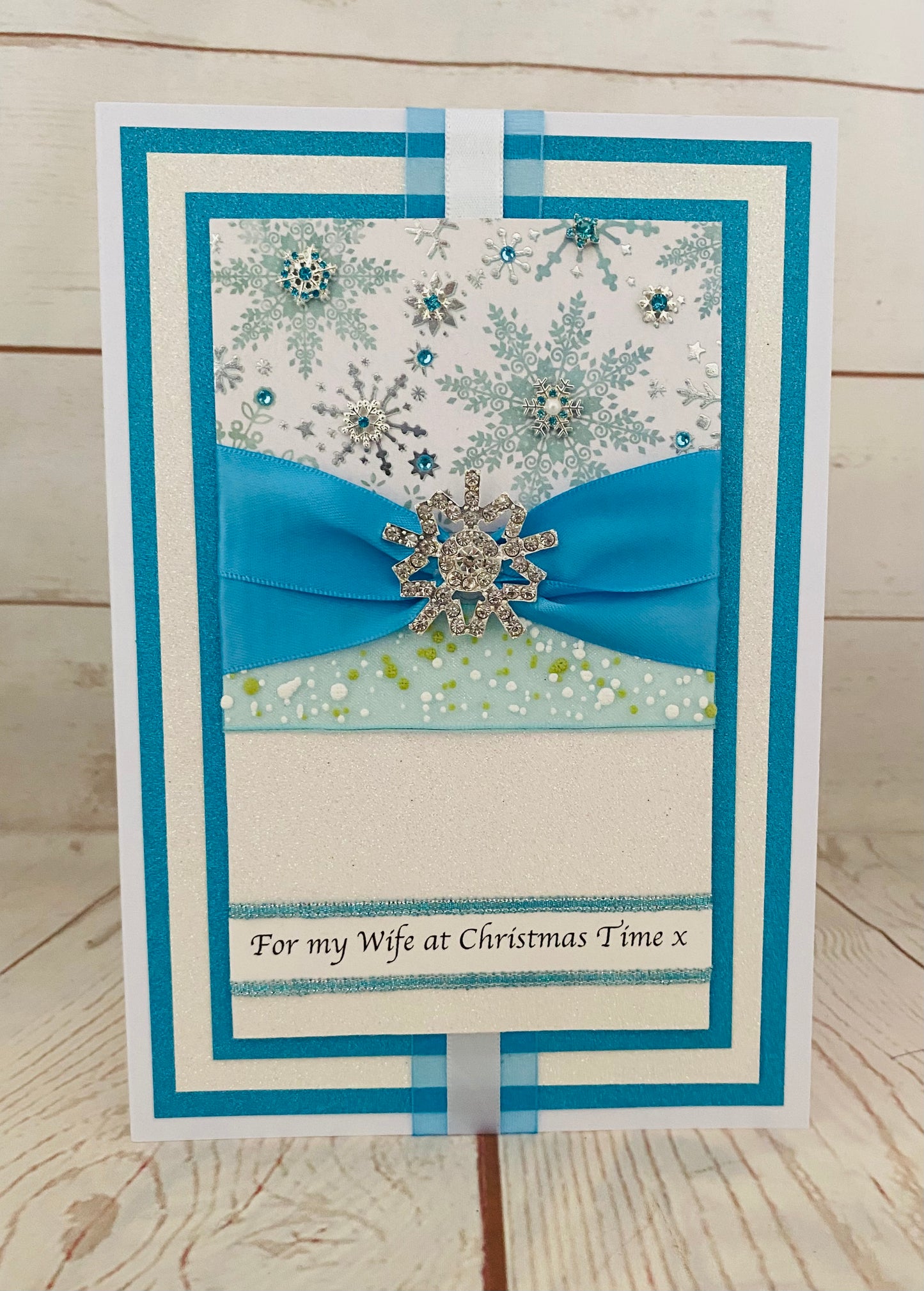 Luxury Crystal Snowfall Handmade Christmas Card