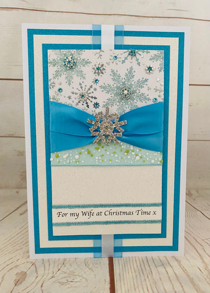 Luxury Crystal Snowfall Handmade Christmas Card