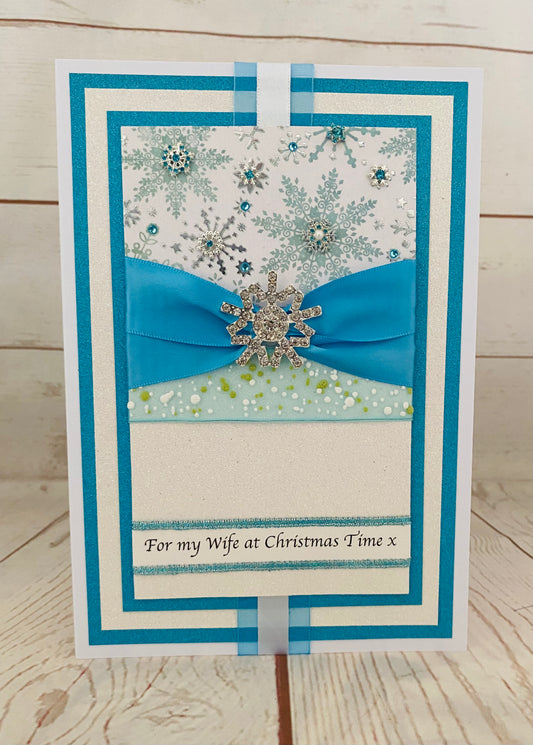Luxury Crystal Snowfall Handmade Christmas Card