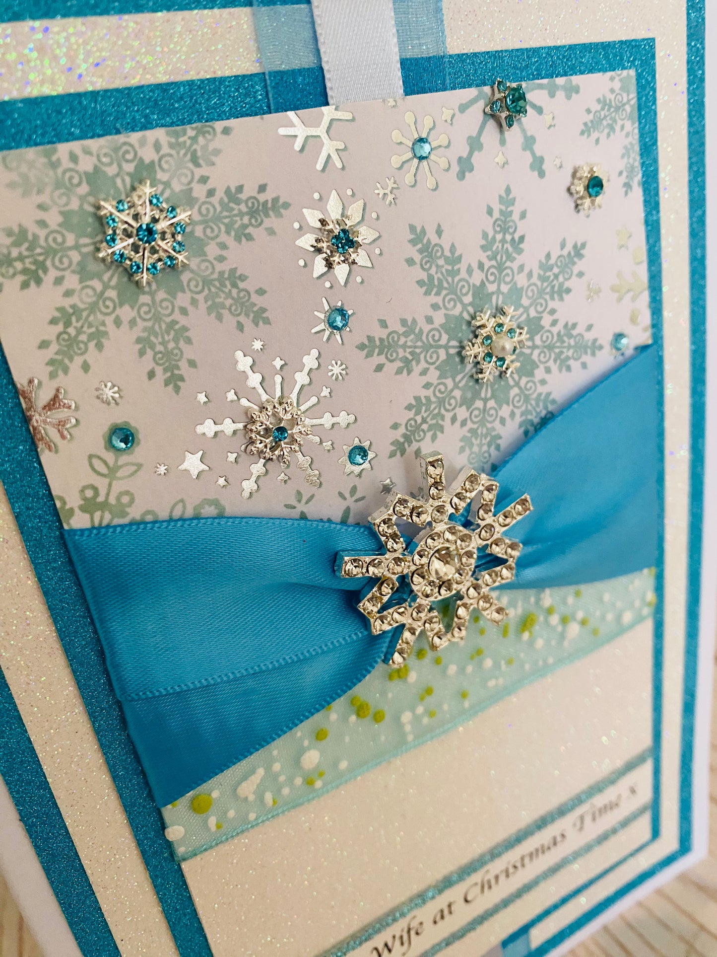 Luxury Crystal Snowfall Handmade Christmas Card