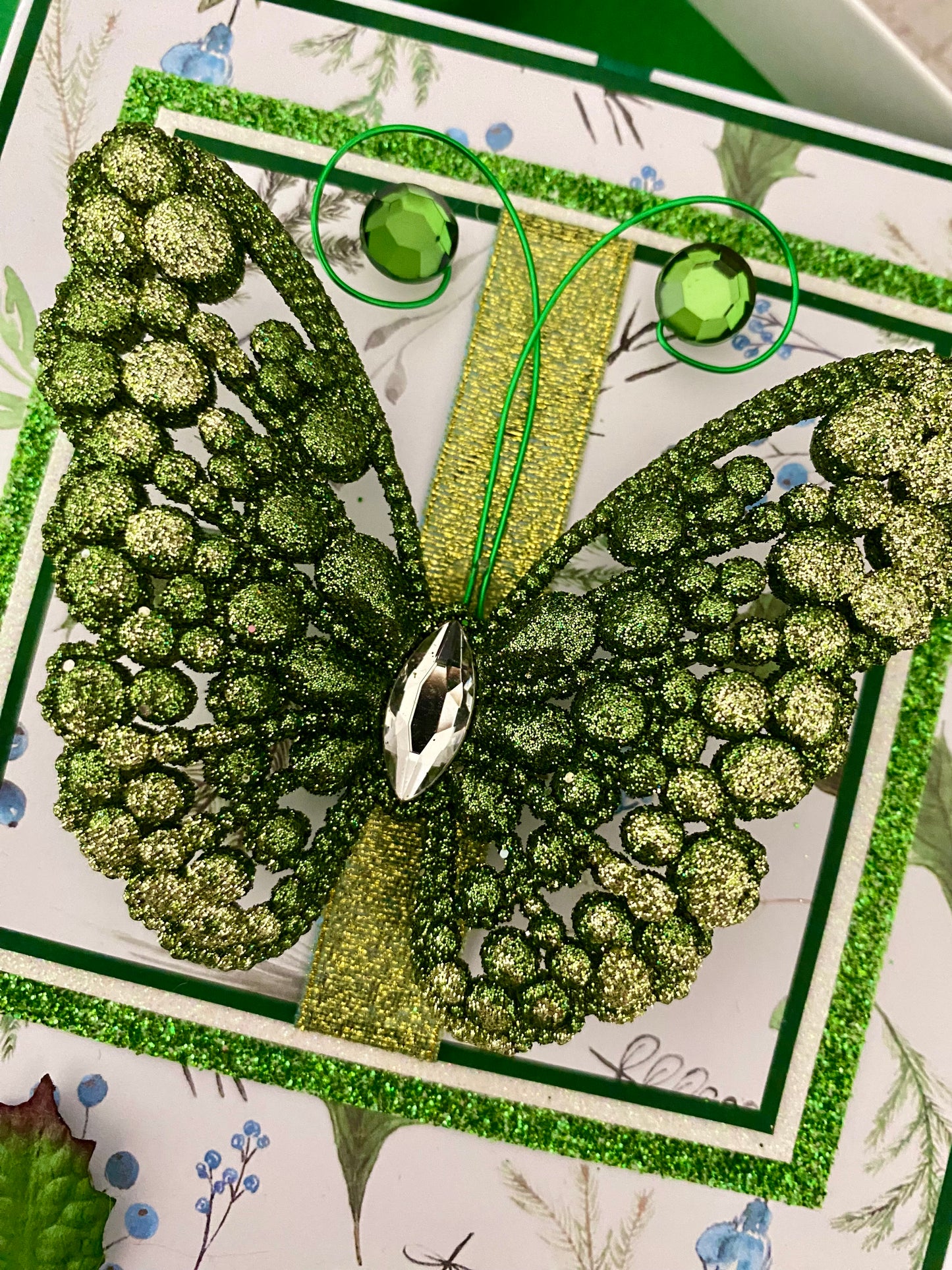 Christmas Butterfly Handmade Card & Luxury Presentation Box