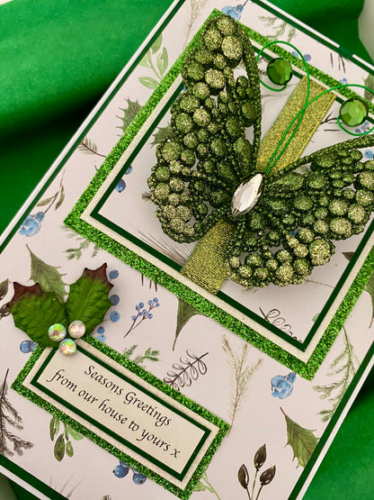 Christmas Butterfly Handmade Card & Luxury Presentation Box