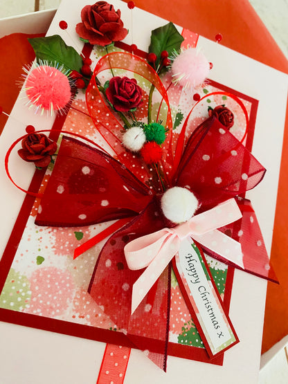 Luxury Snowballs & Berries Bouquet Handmade Card ~ LIMITED EDITION
