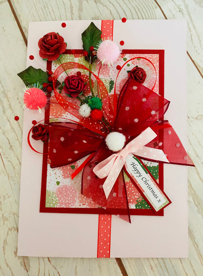 Luxury Snowballs & Berries Bouquet Handmade Card ~ LIMITED EDITION