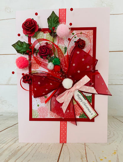 Luxury Snowballs & Berries Bouquet Handmade Card ~ LIMITED EDITION