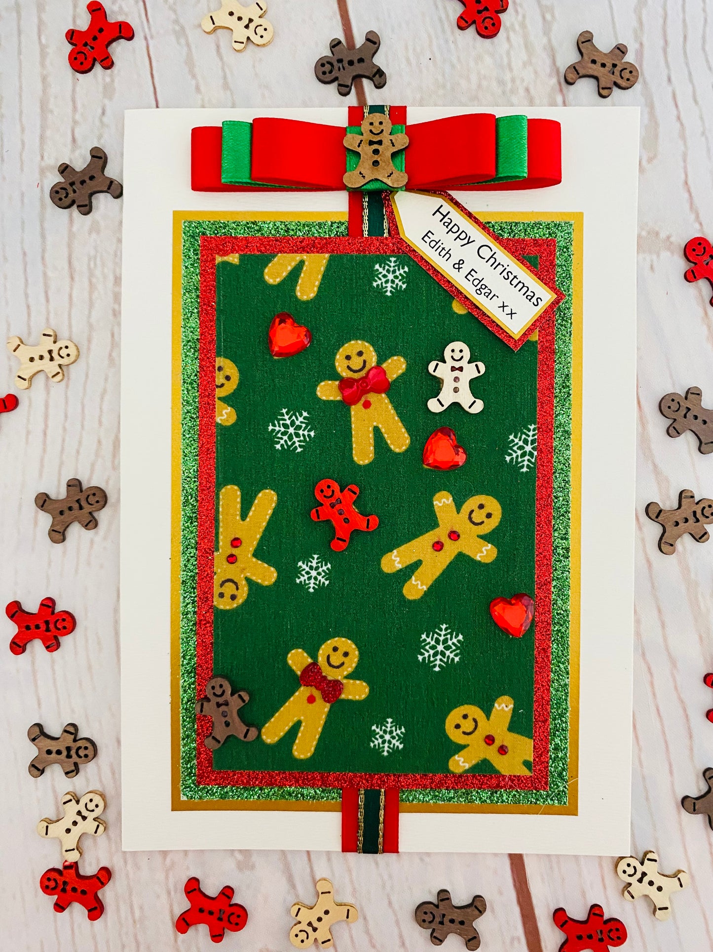 Dancing Gingerbread Man Handmade Christmas Card