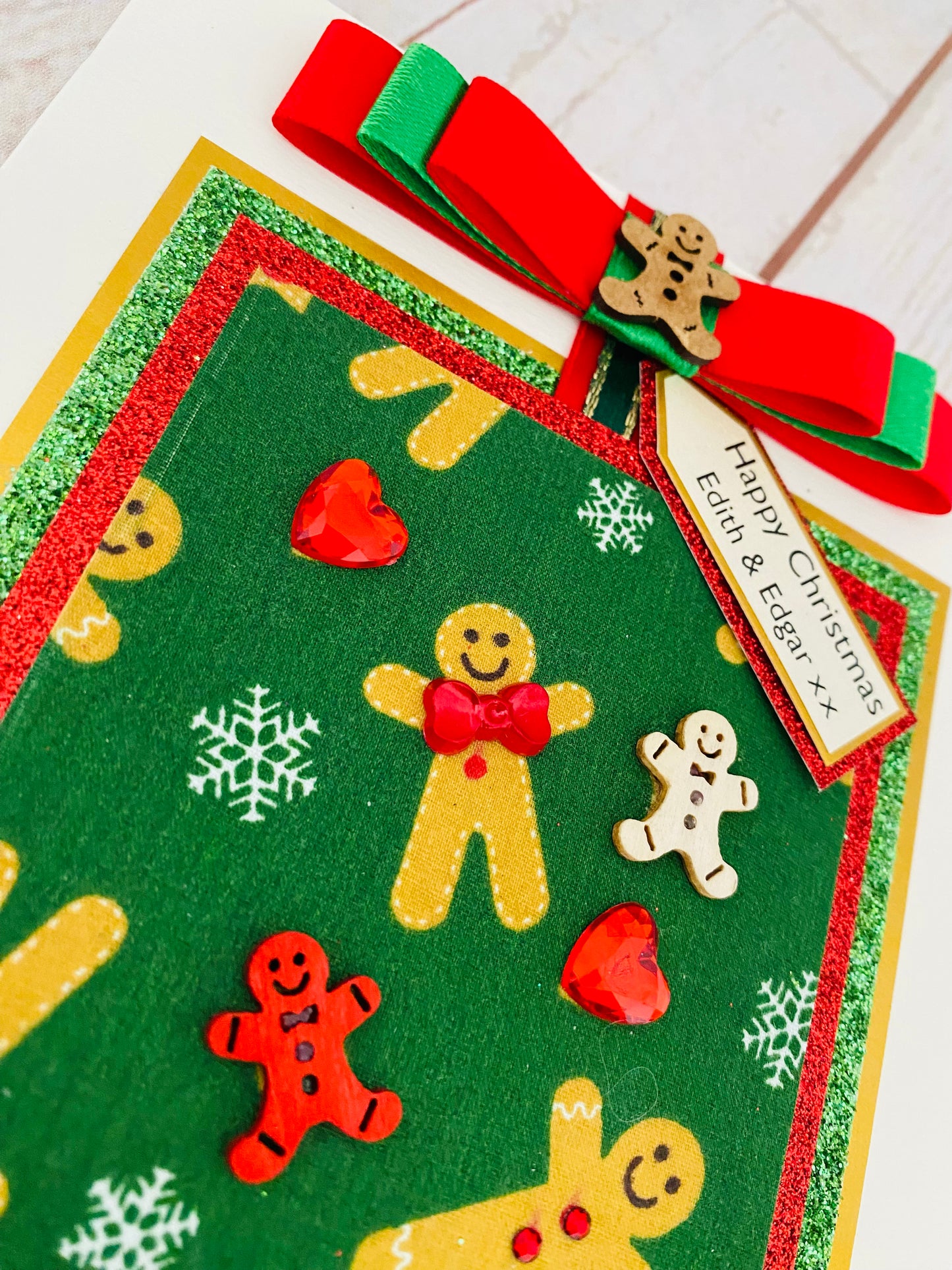 Dancing Gingerbread Man Handmade Christmas Card