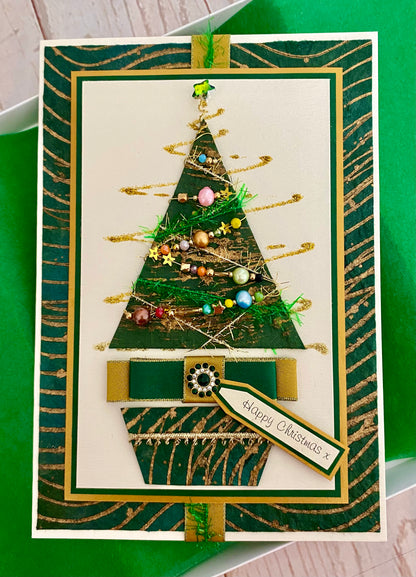 Luxury Garland Tree Handmade Christmas Card ~ LIMITED EDITION