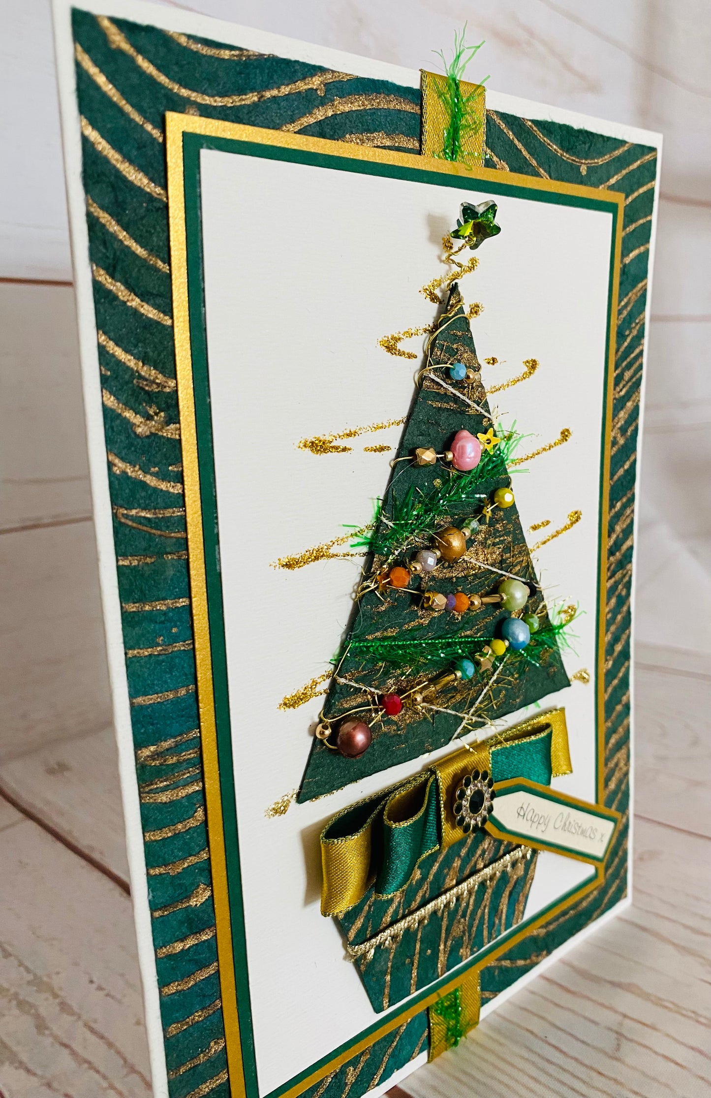 Luxury Garland Tree Handmade Christmas Card ~ LIMITED EDITION