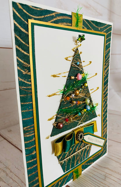 Luxury Garland Tree Handmade Christmas Card ~ LIMITED EDITION