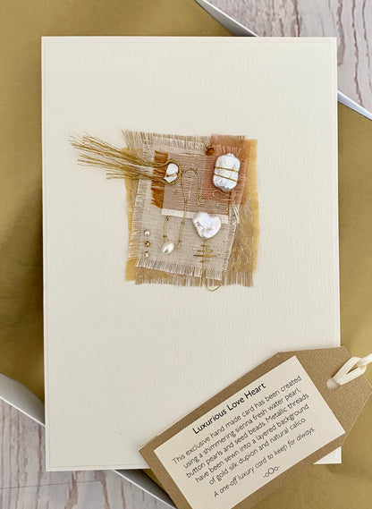 Luxurious Love Heart Handmade Card