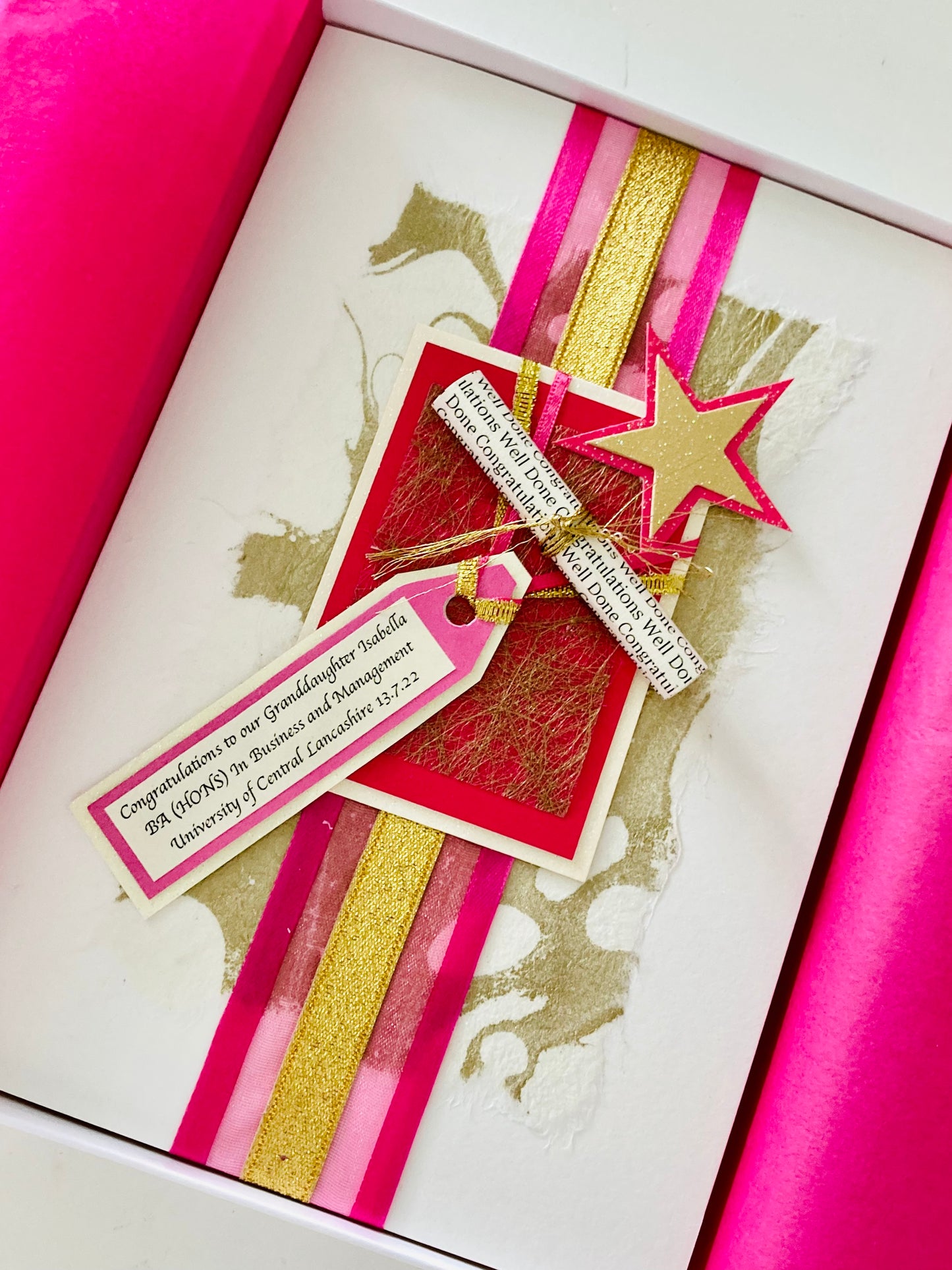 Pink Graduation Handmade Card