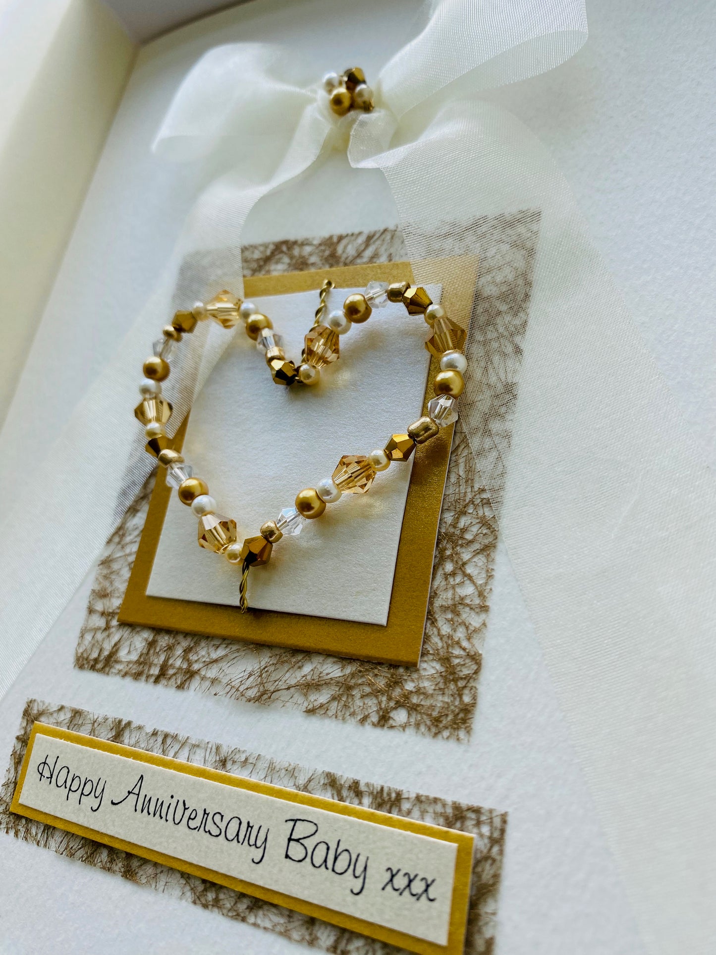 Gold Heart Handmade Card