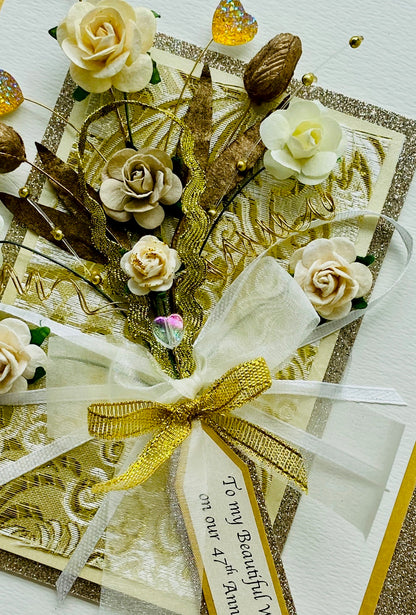 Luxury Gold Bouquet Handmade Card