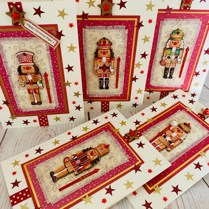 Handmade Luxury Nutcracker Soldier Christmas Card