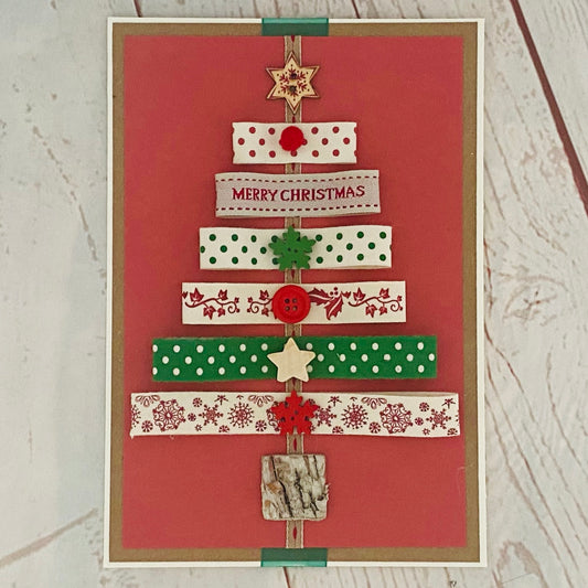 Christmas Ribbon Tree Handmade Card