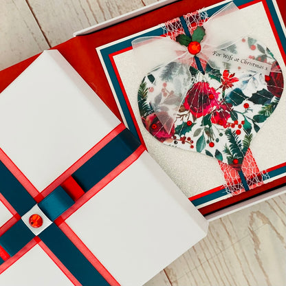 Christmas Love Gift Bundle ~ Handmade Card, Presentation Box, Display Frame & Chocolates