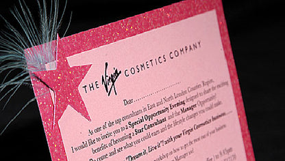 Pink Star & Feather Business Invitation Cards