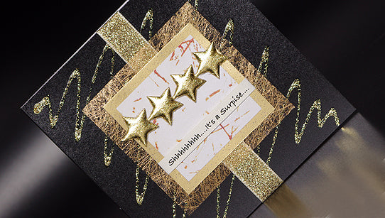 Gold Hollywood Business Invitation Card