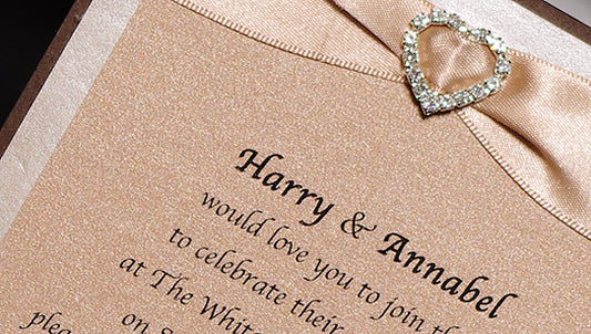 Diamanté Heart Handmade Party Invitation