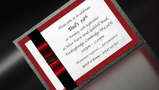 Standard Black & Red Party Handmade Invitation