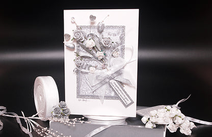 Luxury Silver Bouquet Handmade Card