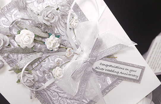 Luxury Silver Bouquet Handmade Card