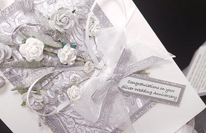 Luxury Silver Bouquet Handmade Card