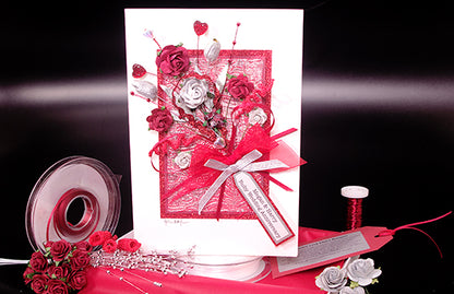 Luxury Ruby Bouquet Handmade Card