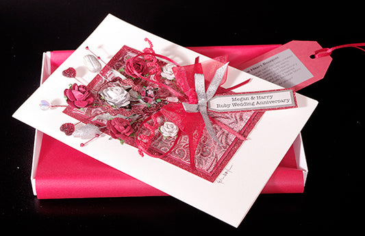 Luxury Ruby Bouquet Handmade Card