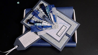 Luxury Sapphire Sparkle Handmade Card