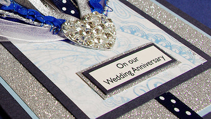 Luxury Sapphire Sparkle Handmade Card