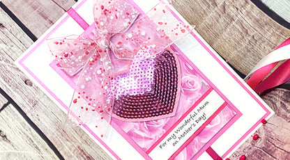 Pink Sequin Handmade Card