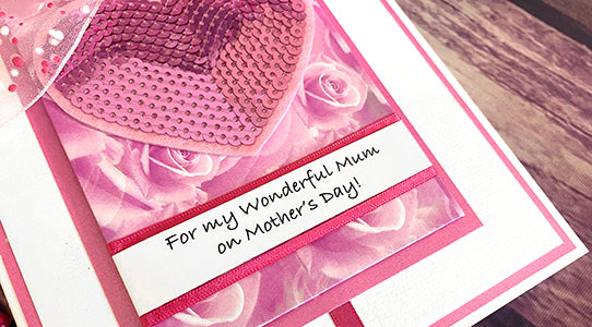 Pink Sequin Handmade Card