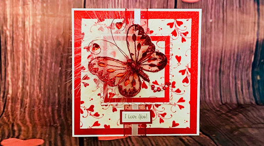 Red Butterfly Handmade Card