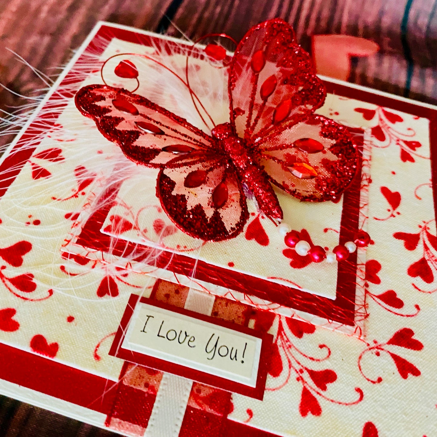 Red Butterfly Handmade Card